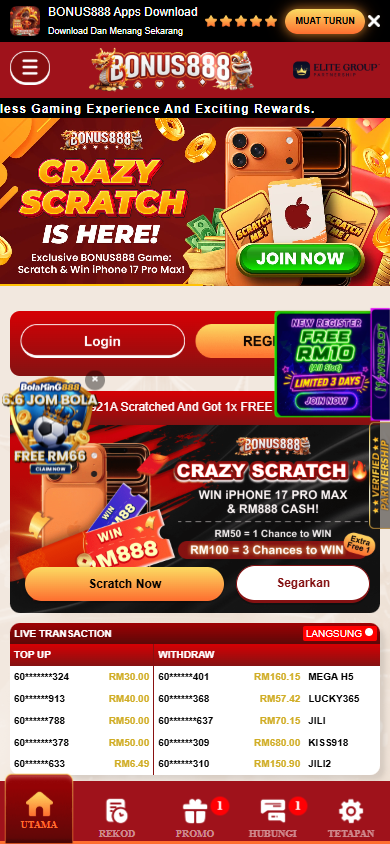 Bonus888 - Homepage - lucky555m